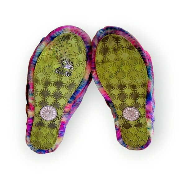 UGG Women's Fluff Yeah Pixelate Rainbow Slip-On Sandals Size 7 - Picture 11 of 14